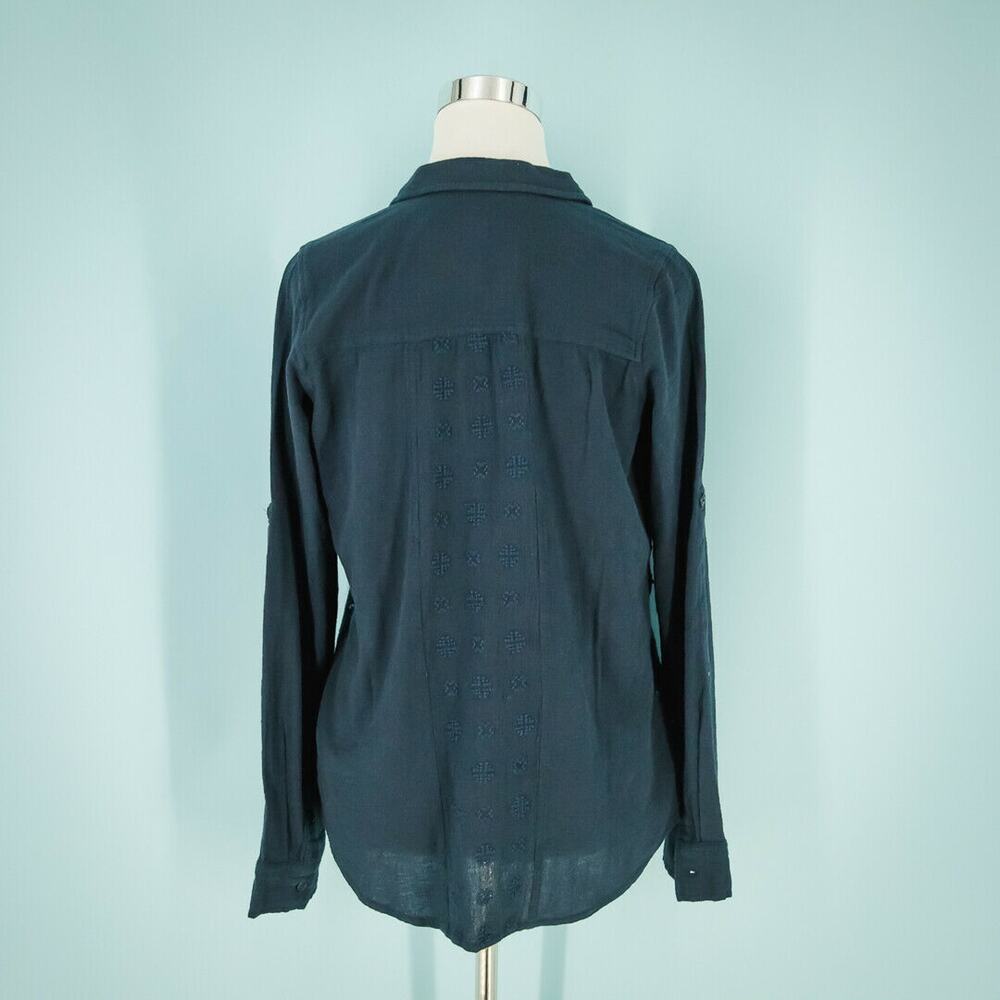 Superdry S Navy Embroidered Sequin Top - Picture 3 of 8